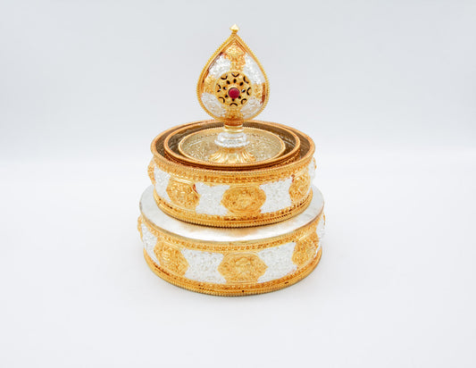 Ensemble de mandalas en or et argent manufacturé – Moyen