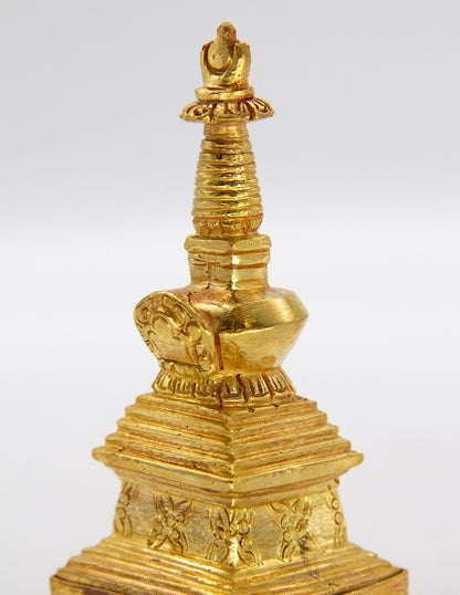 Goldene Stupa der Erleuchtung – 9 cm 