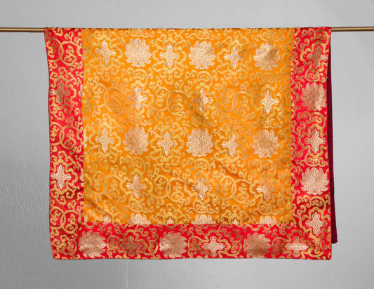 Large Table Cloth – Red & Orange Brocade