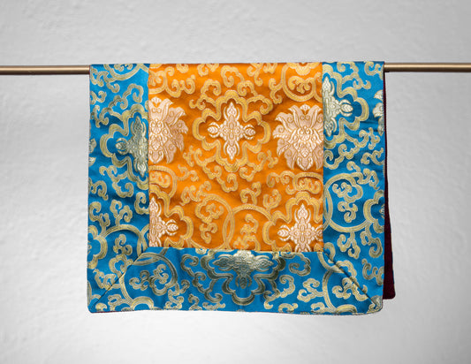 Tissu de brocart standard/couverture de table de pratique – turquoise et orange