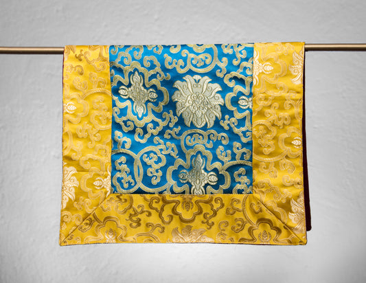 Tissu de brocart standard / couverture de table de pratique - jaune et turquoise