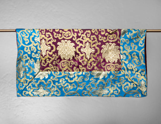 Tissu Brocart Carré / Couverture de Table d'Entraînement - Turquoise &amp; Violet