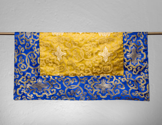 Tissu Brocart Carré / Couverture de Table d'Entraînement - Bleu &amp; Jaune