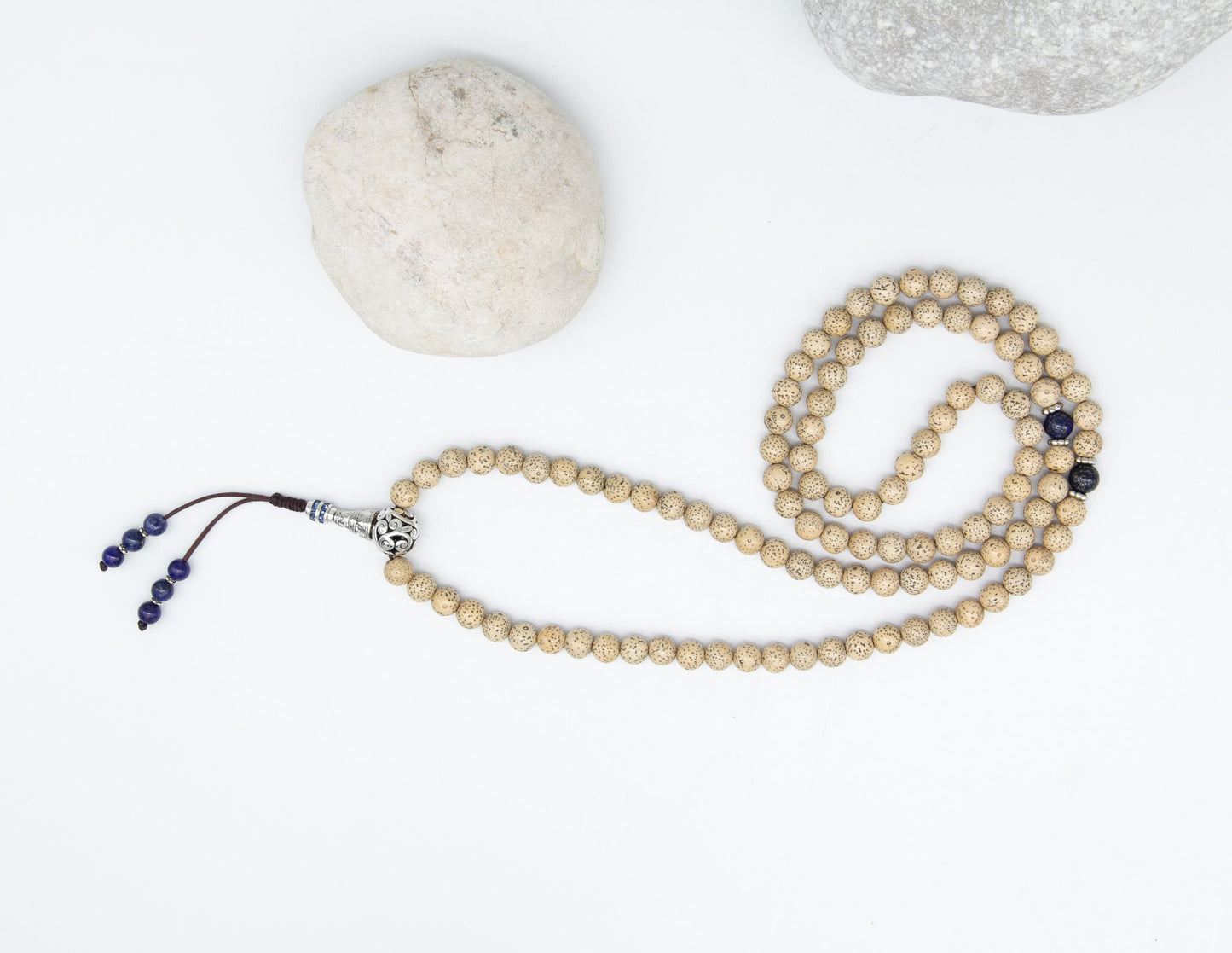 Lotus Seed & Lapis Lazuli Mala – 8mm