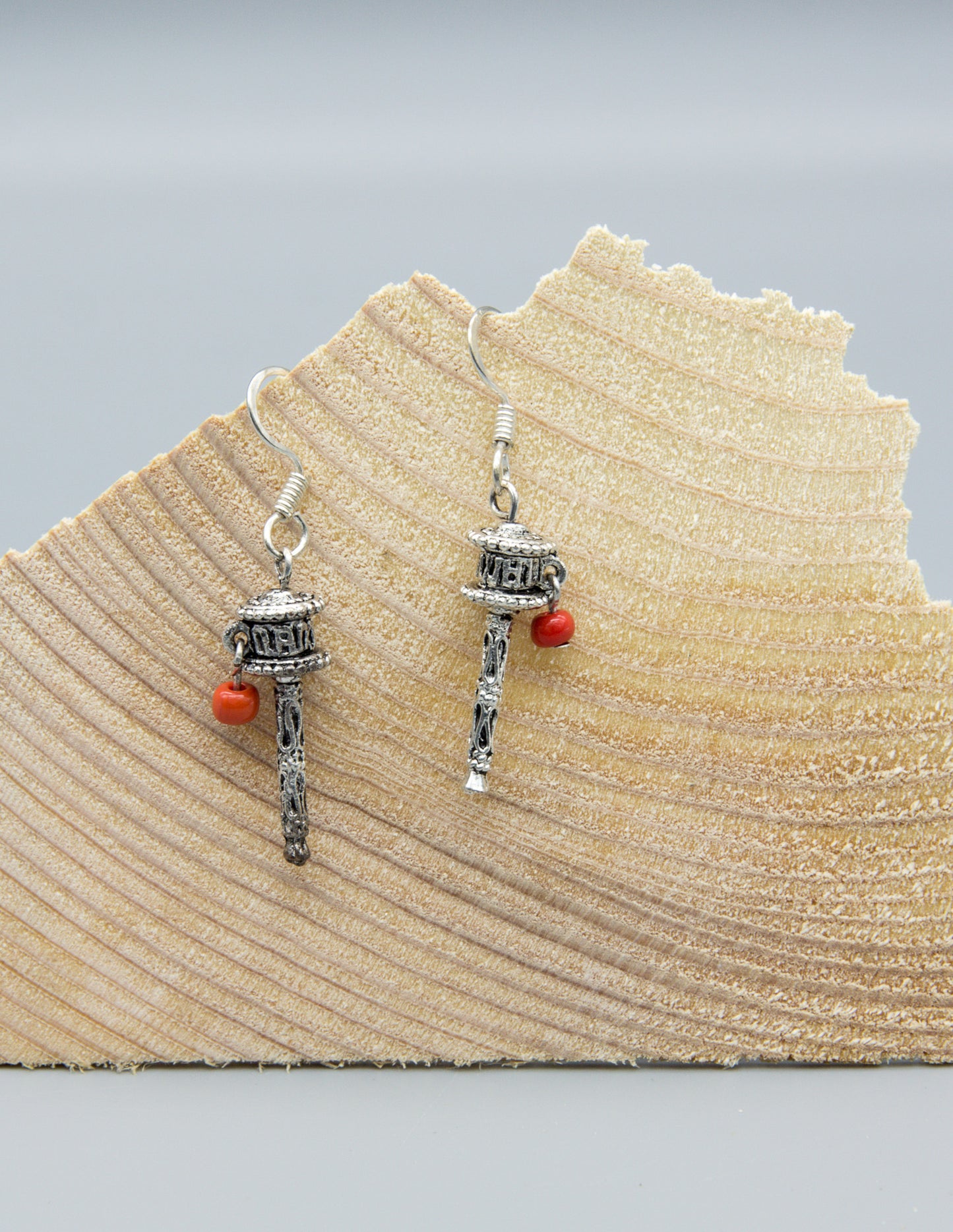 Miniature Prayer Wheel Earrings