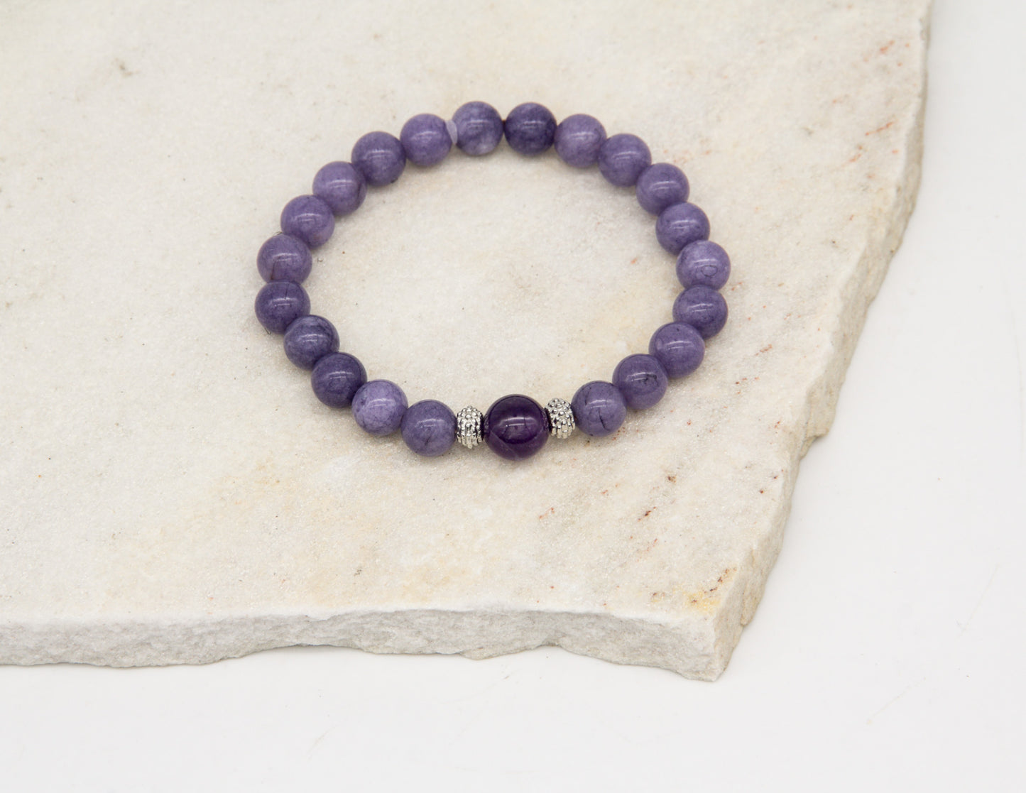 Lavendel Jade & Amethyst Armband – 8mm