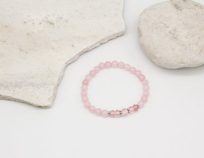 Bracelet Quartz Rose – 6mm