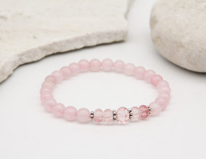 Bracelet Quartz Rose – 6mm