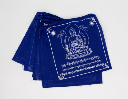 Medicine Buddha Prayer Flags, 20x20cm