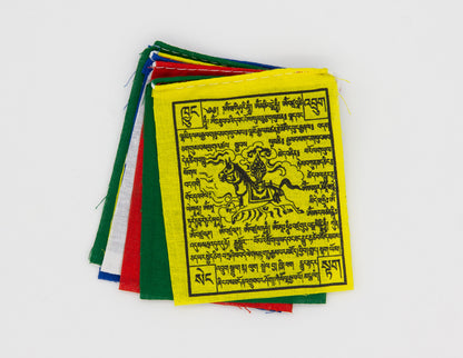 Mini drapeaux de prière du Cheval du Vent, 7 x 9 cm