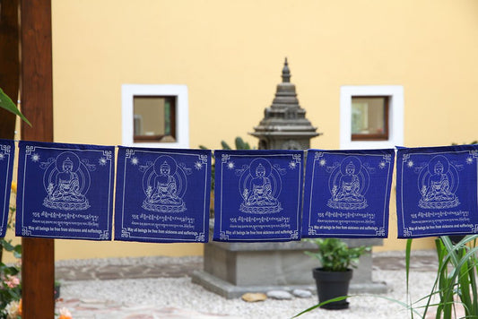 Drapeaux de prière Bouddha de médecine, 20x20cm