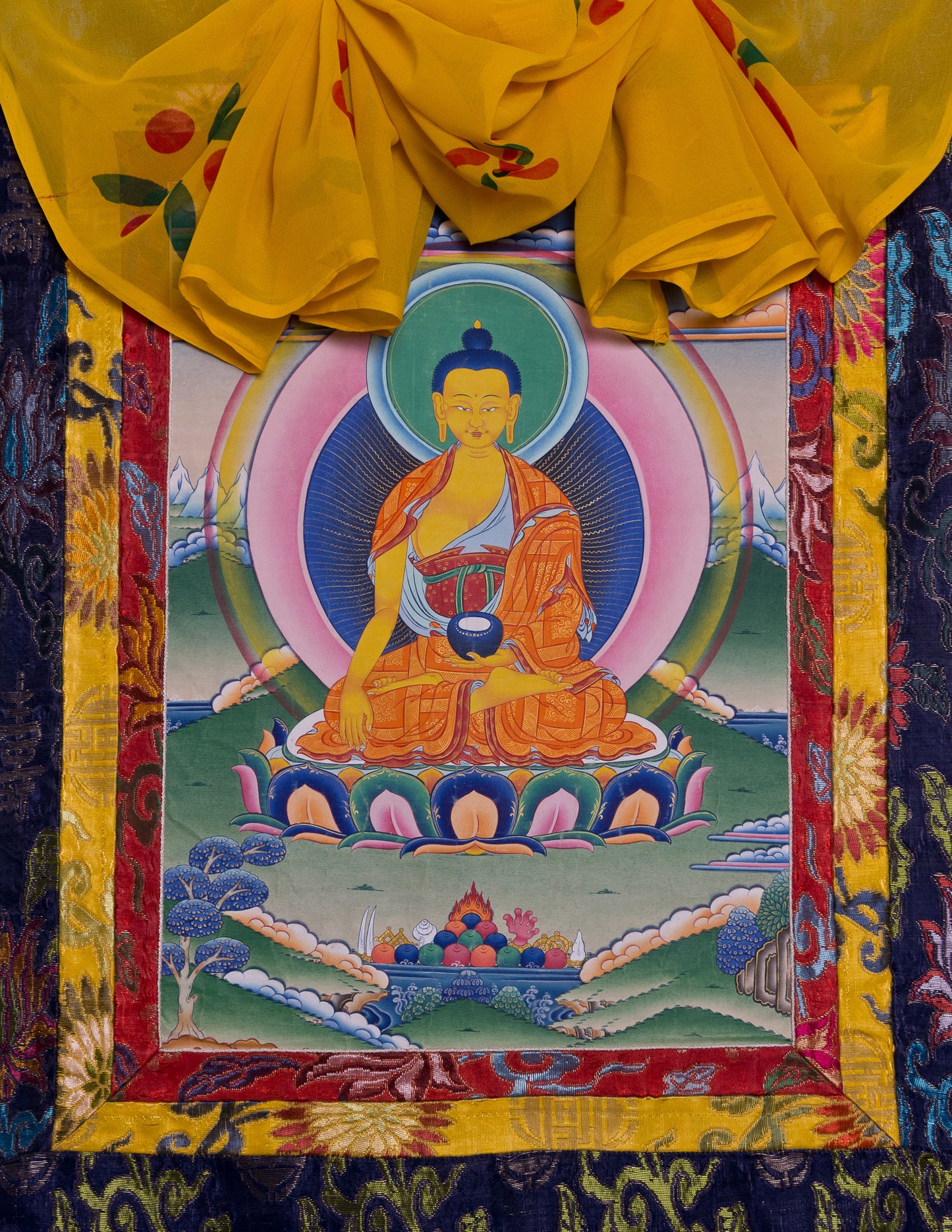 Shakyamuni Thangka VI, alter Stil